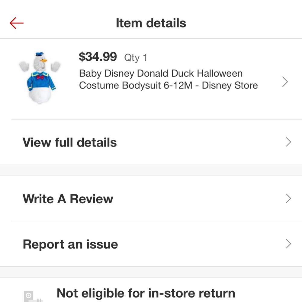 Baby Donald Duck costume 6-12 months